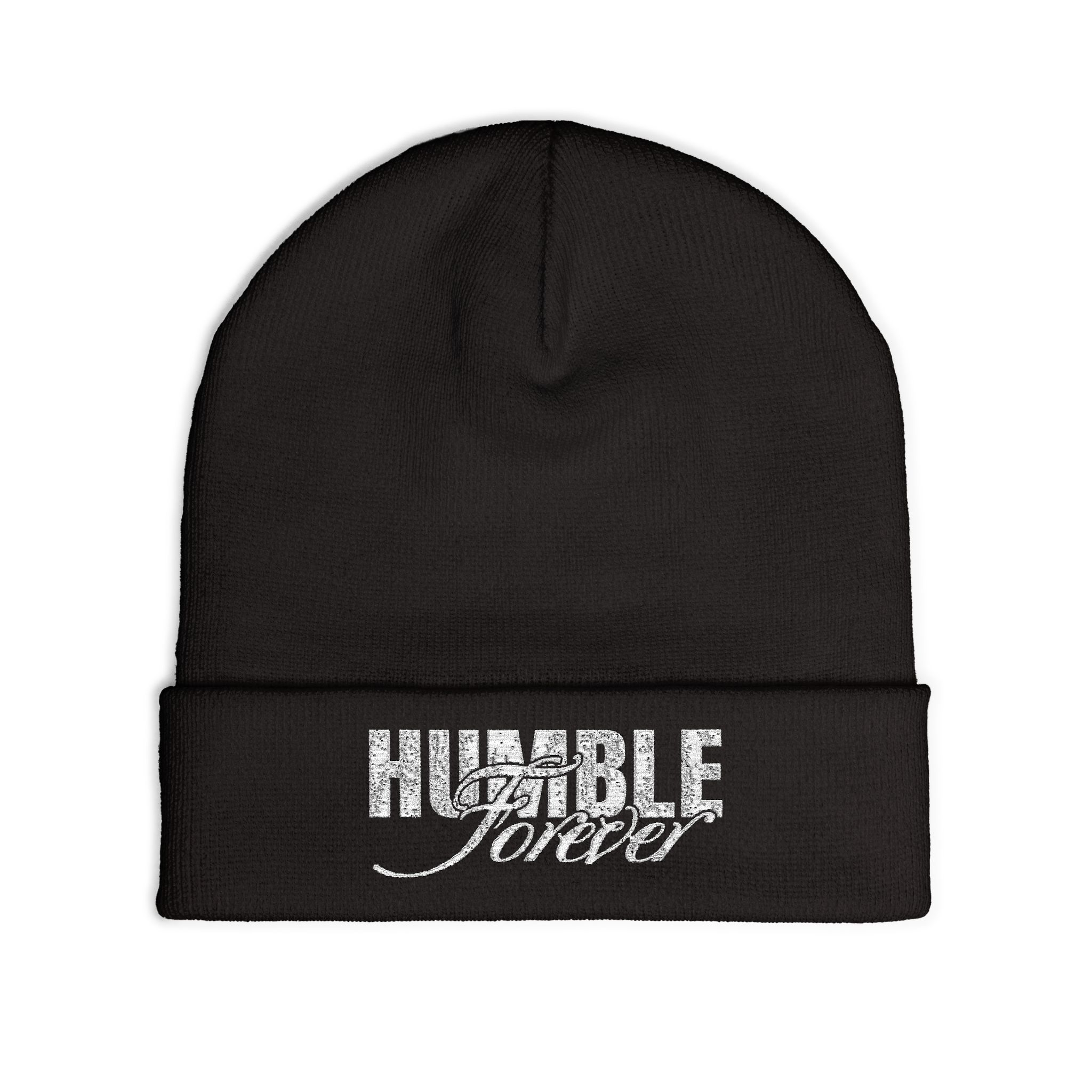 Embroidered Knit Beanie (Black)