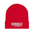 Embroidered Knit Beanie (Red)