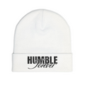 Embroidered knit Beanie (White)